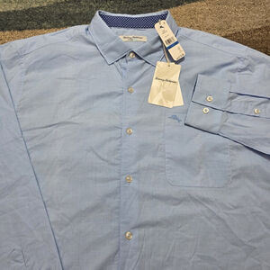 Tommy Bahama IslandZone Shirt XL Blue Pima Cotton Blend Long Sleeve NWT